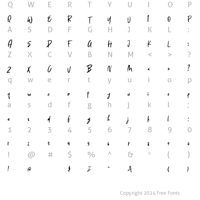 Character Map of Magill Regular