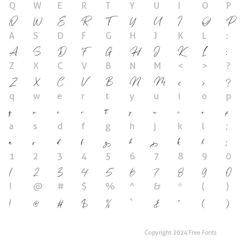 Character Map of Maginted Regular