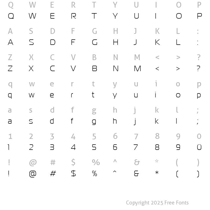 Character Map of MagistralC Regular