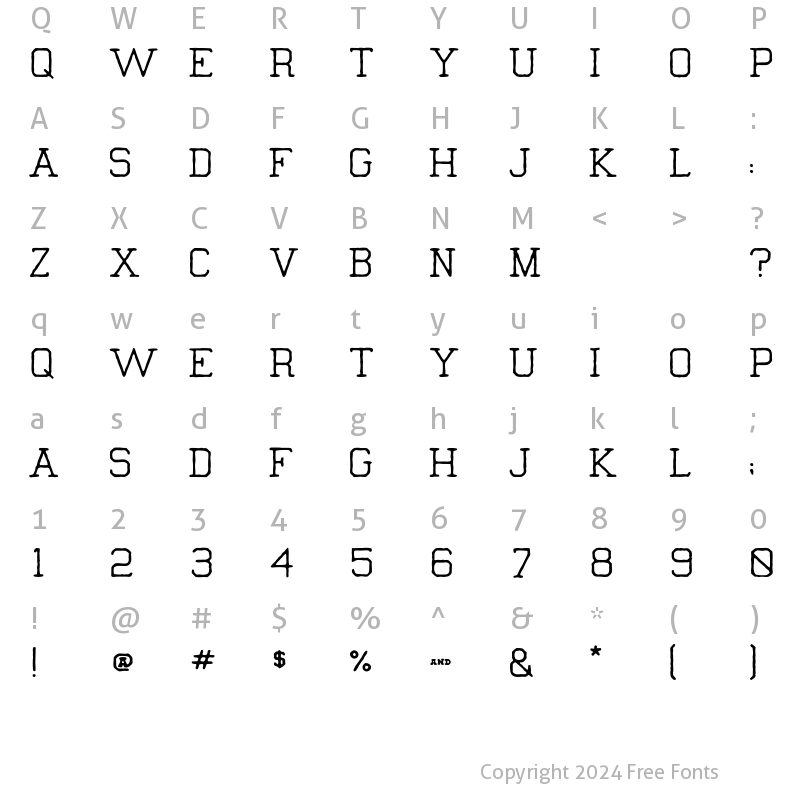 Character Map of Magliore Regular