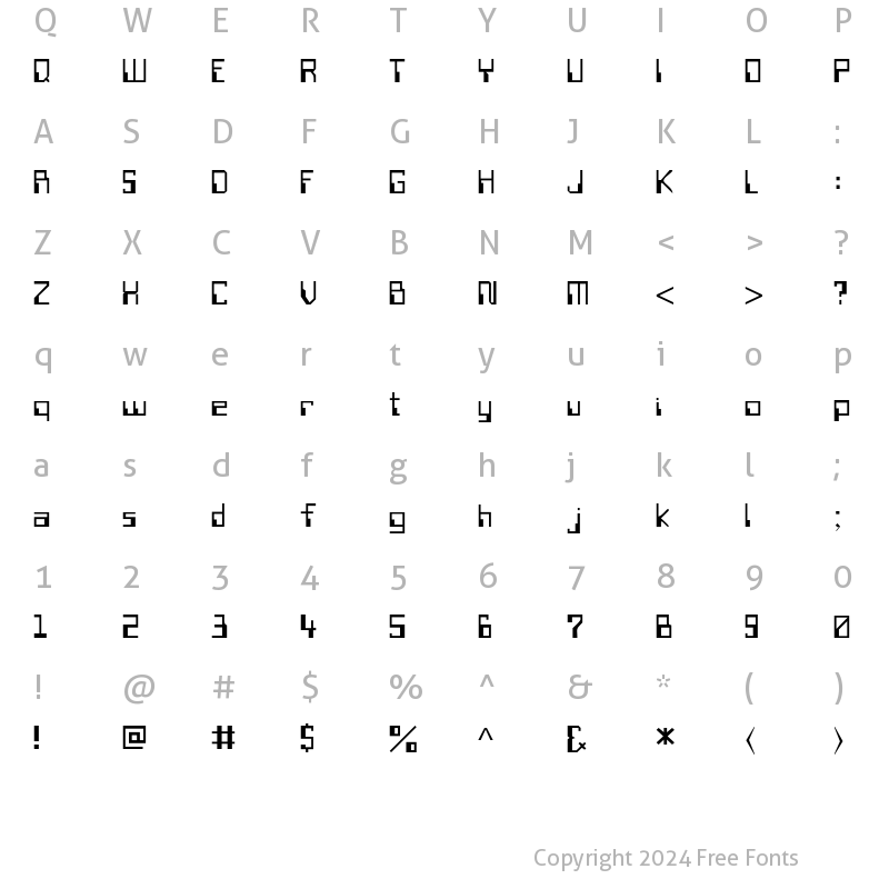 Character Map of MagneticCardTwo Regular