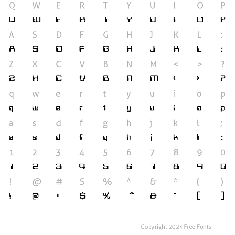 Character Map of MagneticCardWide Regular