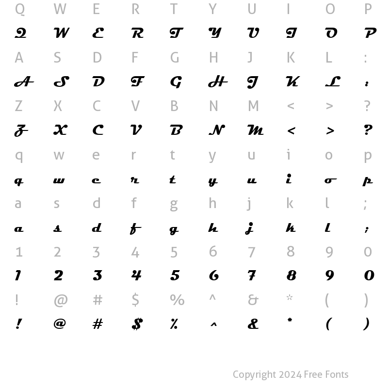 Character Map of Magneto BoldA