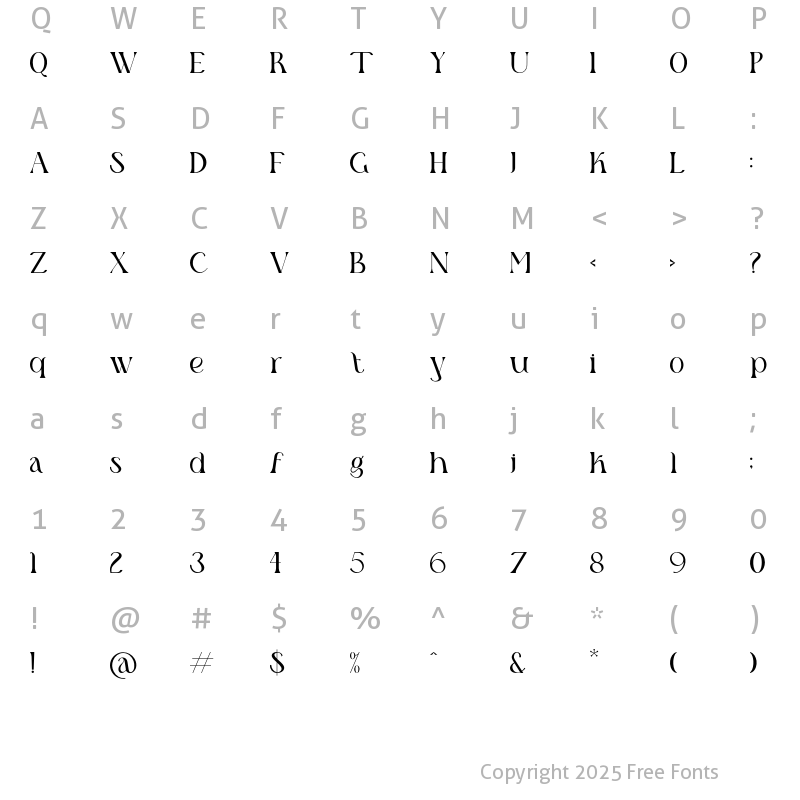 Character Map of Magnifa Regular