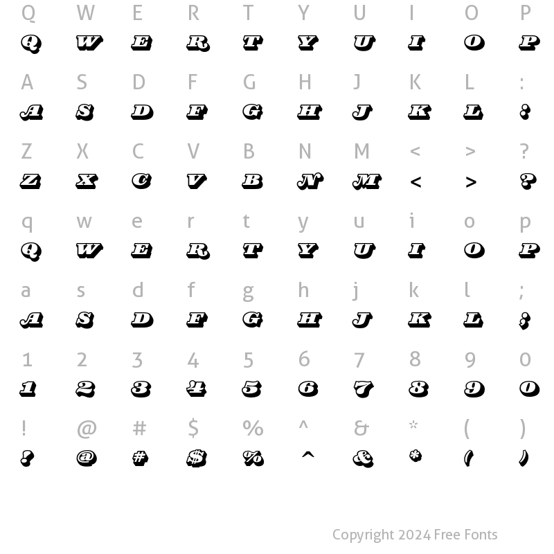 Character Map of Magnifico Daytime ITC Std Regular