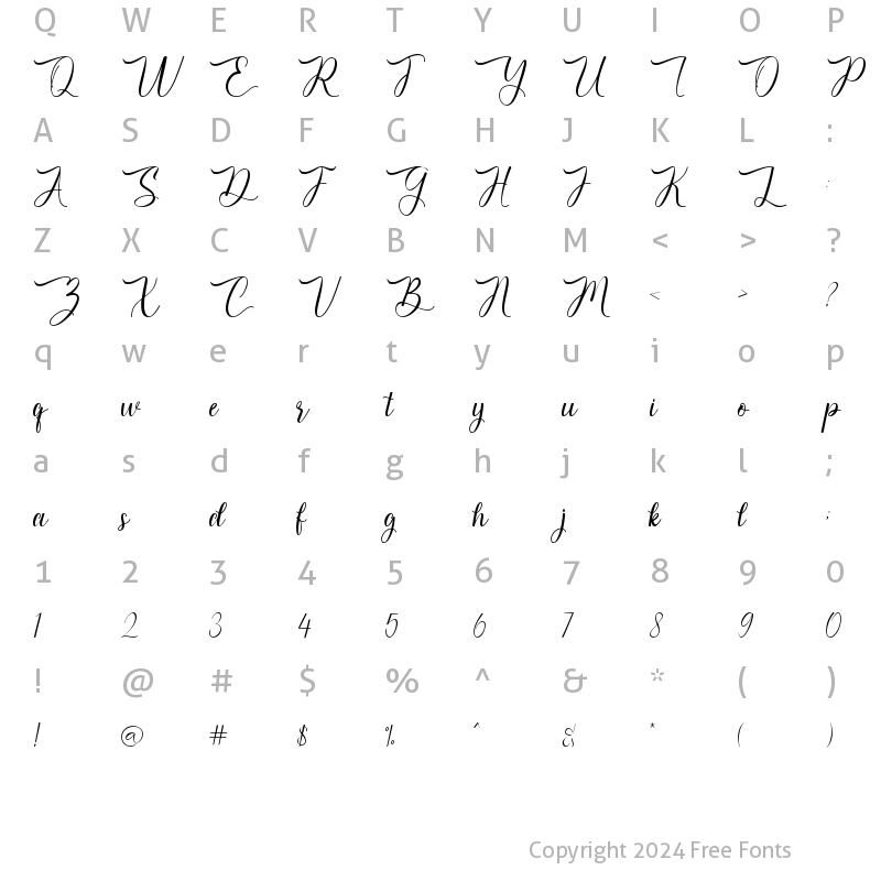 Character Map of Magnitha Regular