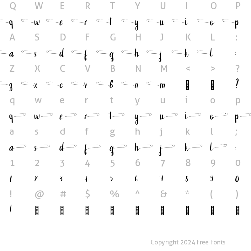 Character Map of Magnolia swirls Regular