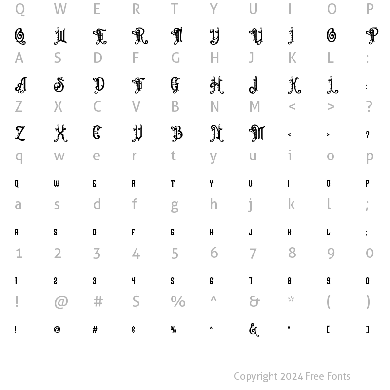 Character Map of Magroe Regular