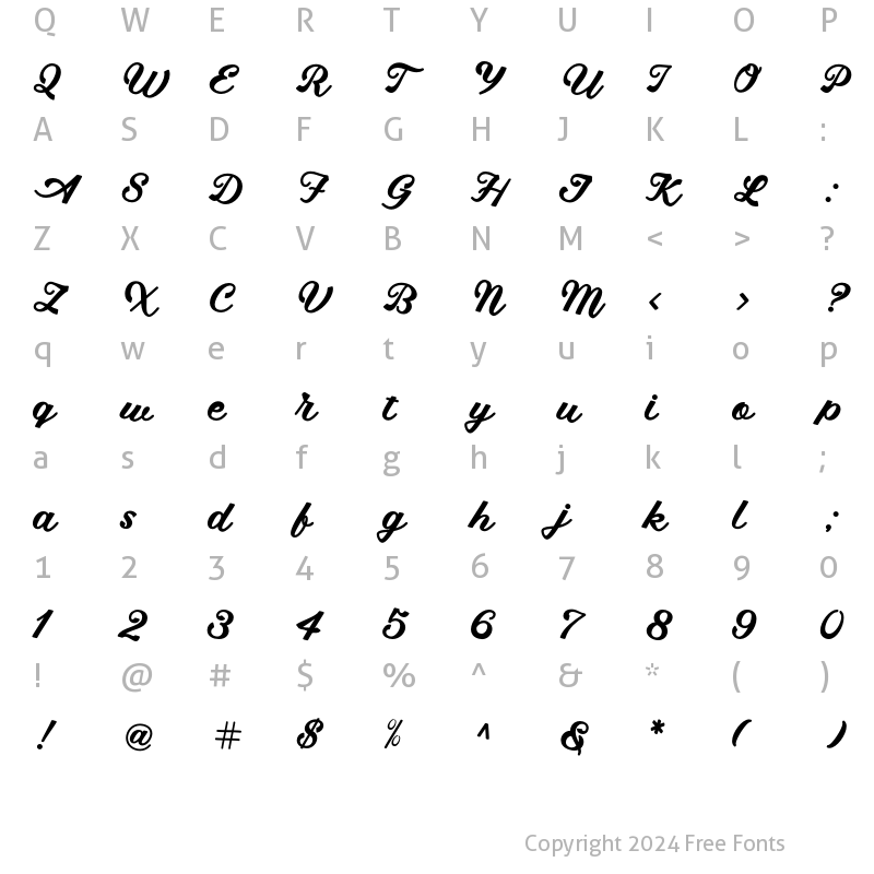 Character Map of Maguira Script Regular