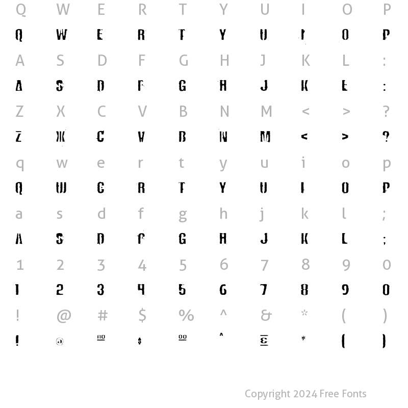 Character Map of MagyarPosta Thin Regular