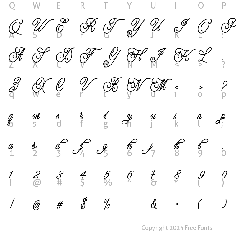 Character Map of Mahegrena Regular