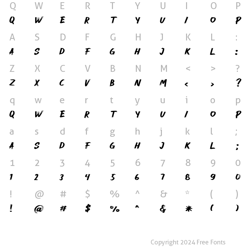 Character Map of Mahesa Regular