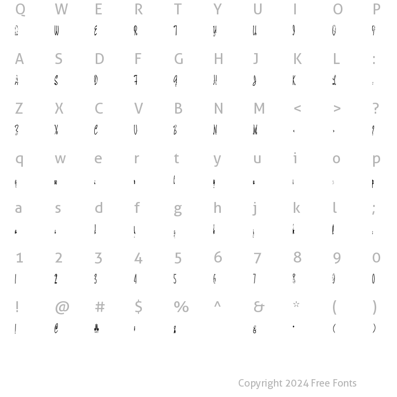 Character Map of MaidstoneScriptHC Regular