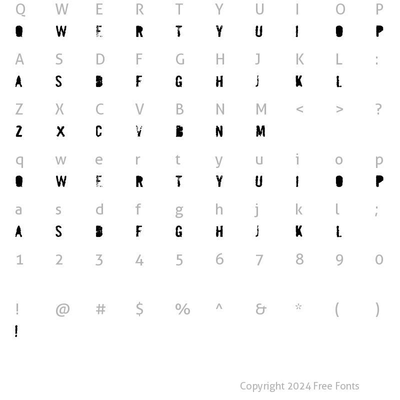 Character Map of MailBomb Regular