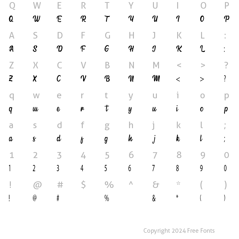 Character Map of Mainmia Bold