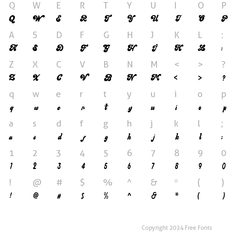 Character Map of Mainsain Font Bold