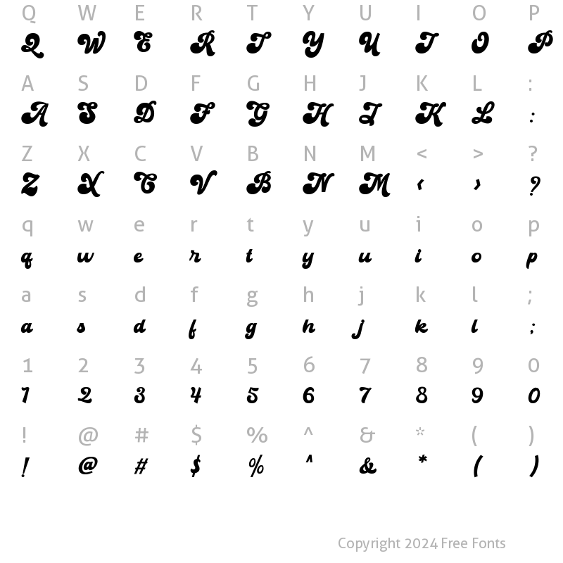 Character Map of Mainstay Regular