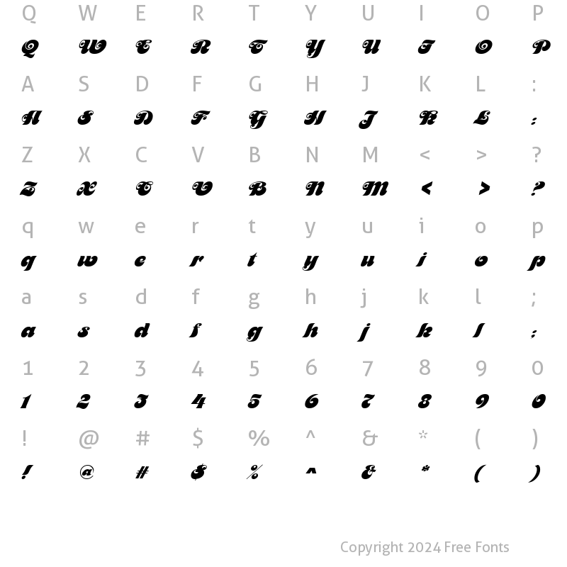 Character Map of Maitre-d Regular