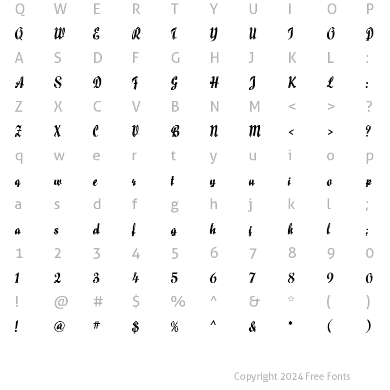 Character Map of Maize MF Regular