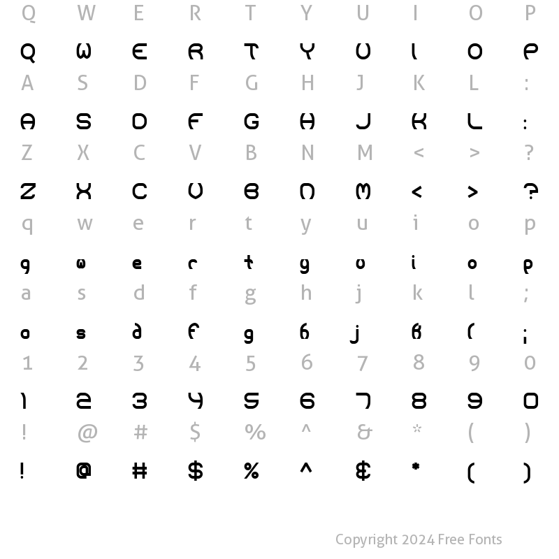 Character Map of Majistir Bold