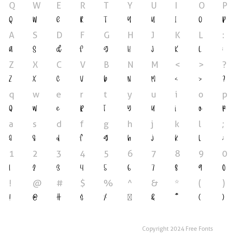 Character Map of Make A Change Regular