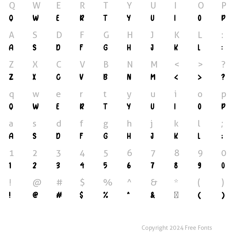 Character Map of Makeshift Regular