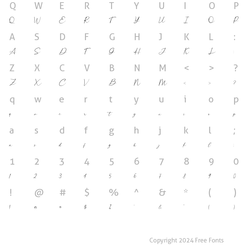 Character Map of Makintos Regular