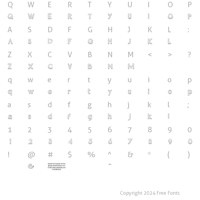 Character Map of Malabars Tryout Regular