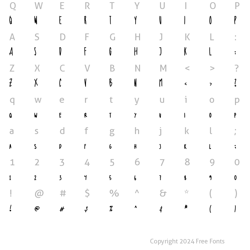 Character Map of Malachy Regular