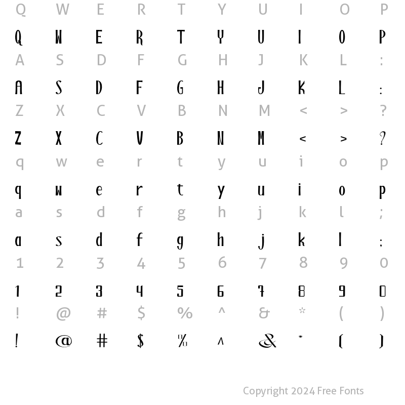 Character Map of Maladewa Regular