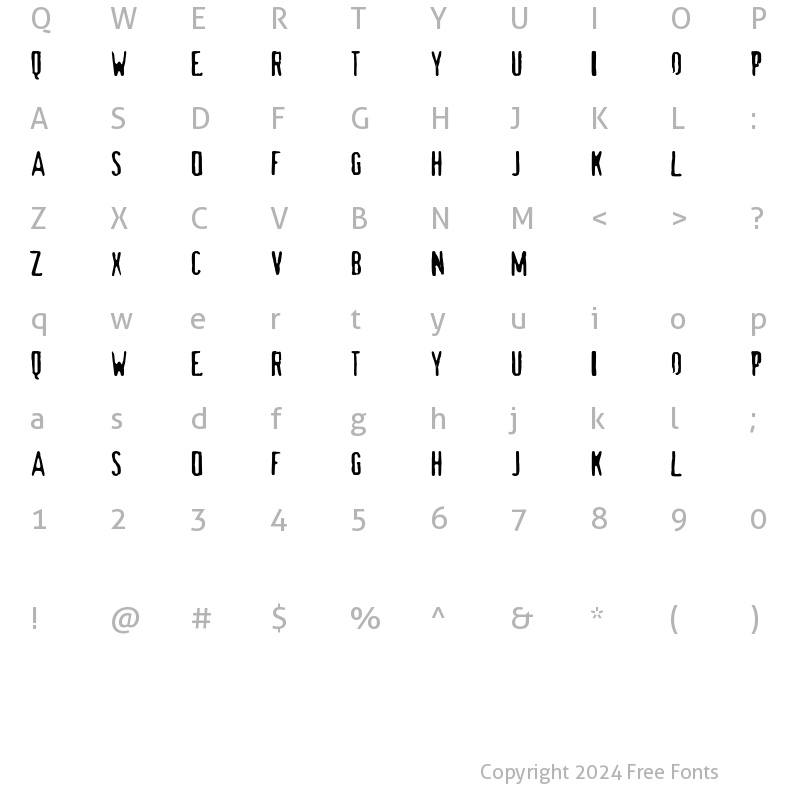 Character Map of Maldita Regular