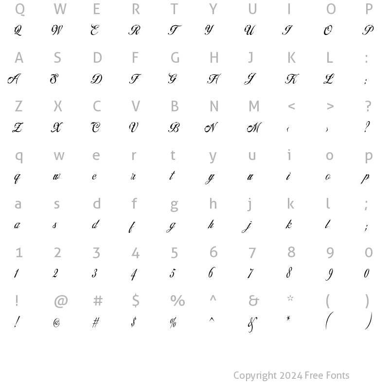 Character Map of Maldito Regular