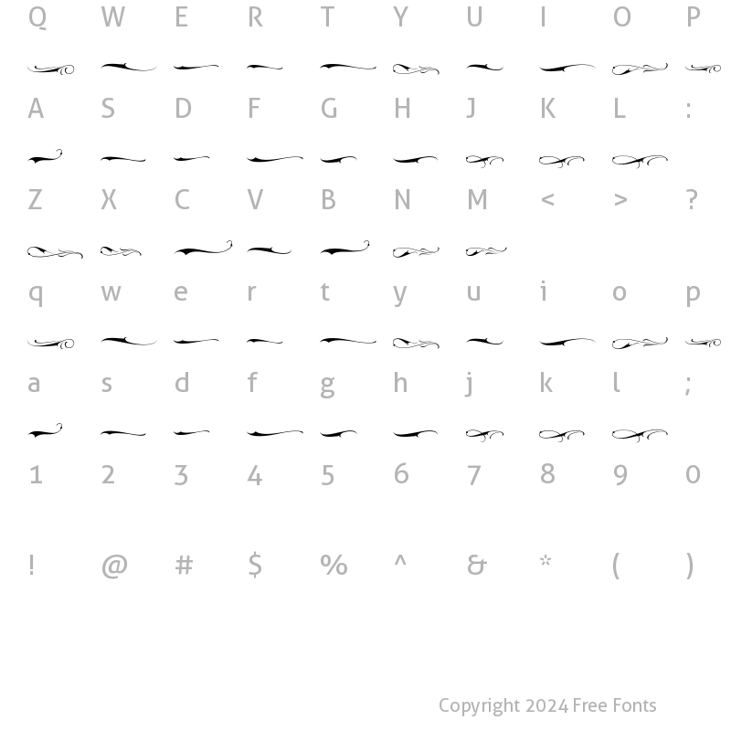 Character Map of Maldito Swash Regular