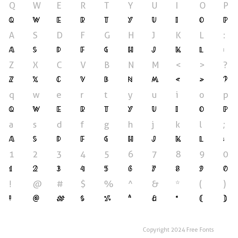 Character Map of Malihah Slab Regular