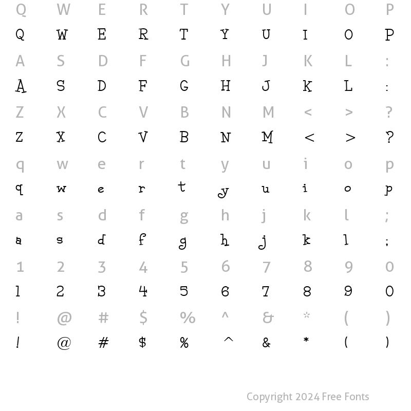 Character Map of Malihini Tahitian BTN Regular