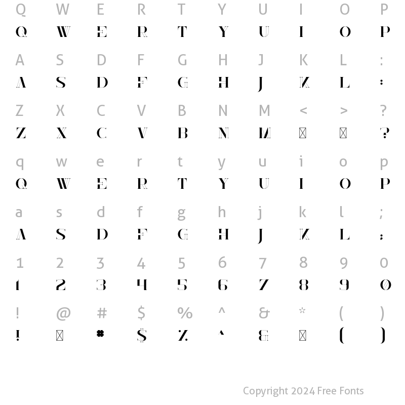 Character Map of Mallie Regular