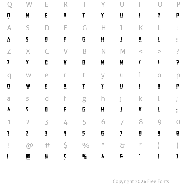 Character Map of Mandalore Halftone Regular