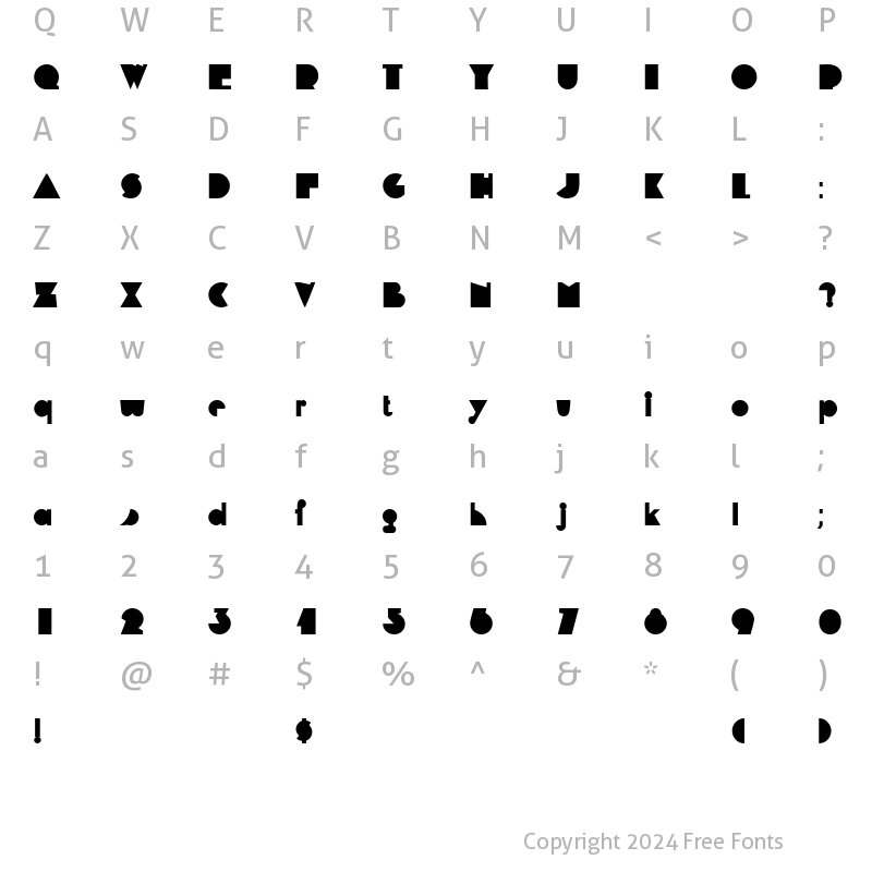 Character Map of Mandrel Regular