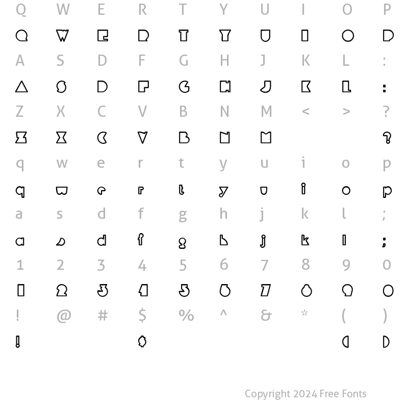 Character Map of MandrelOutline Bold