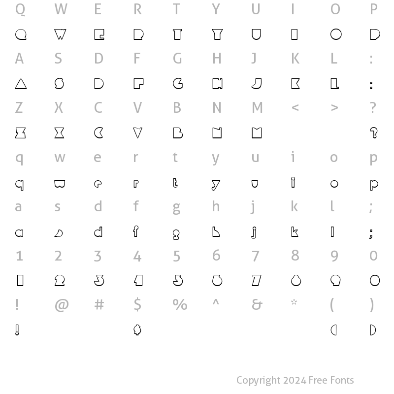 Character Map of MandrelOutline Regular