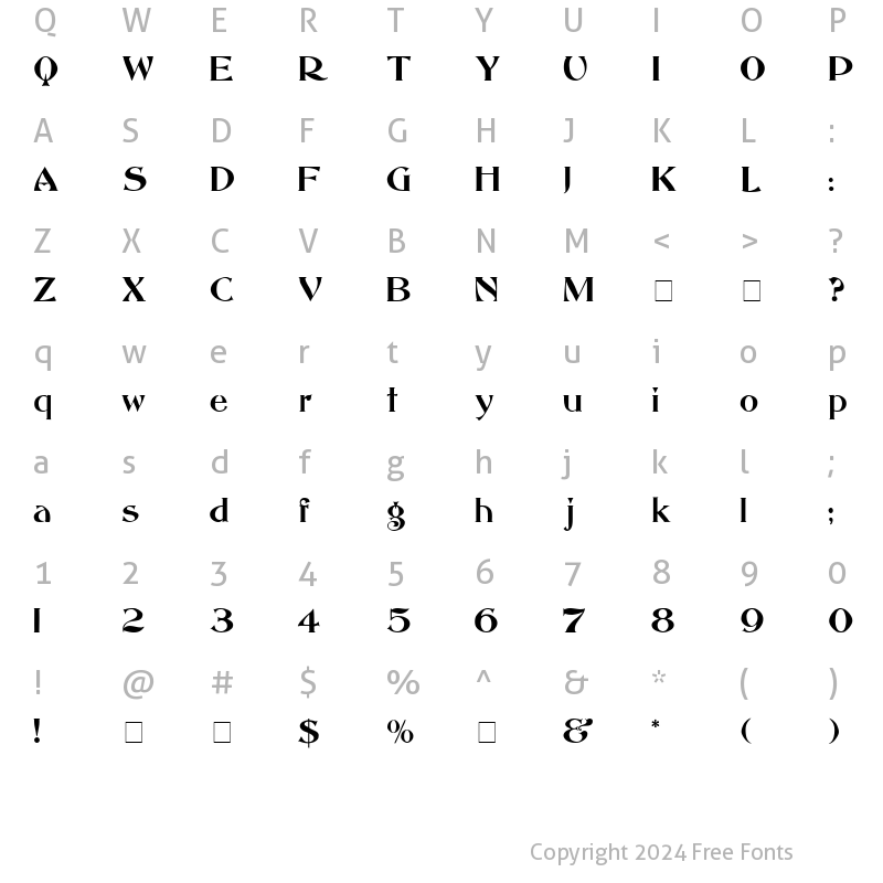 Character Map of Mandrita Display SSi Regular