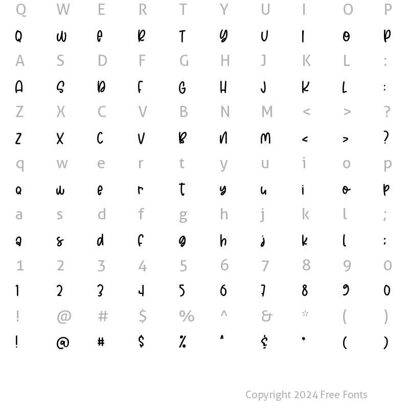 Character Map of mango juicy Regular