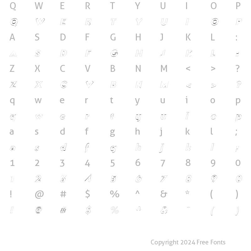 Character Map of ManhattanOutline Italic