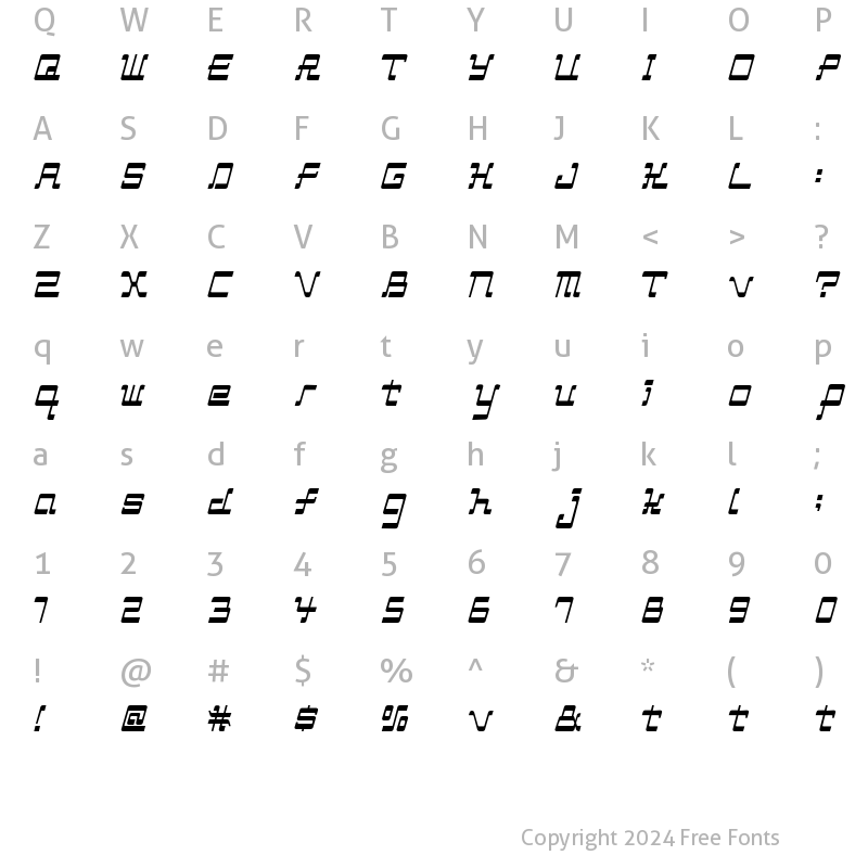 Character Map of ManiacAL Regular