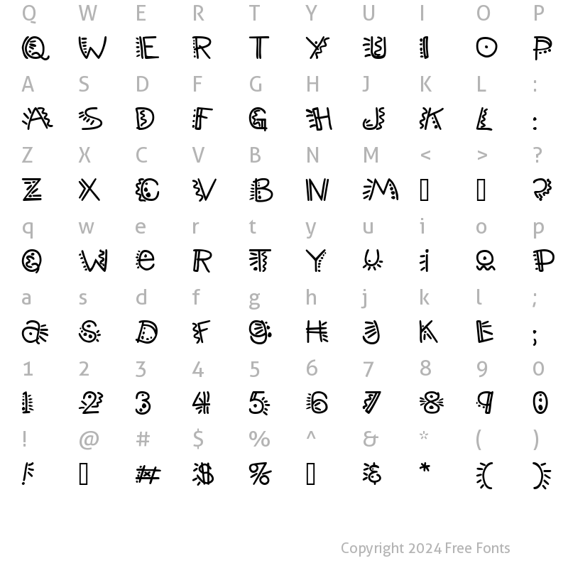 Character Map of ManicPopThrill Regular