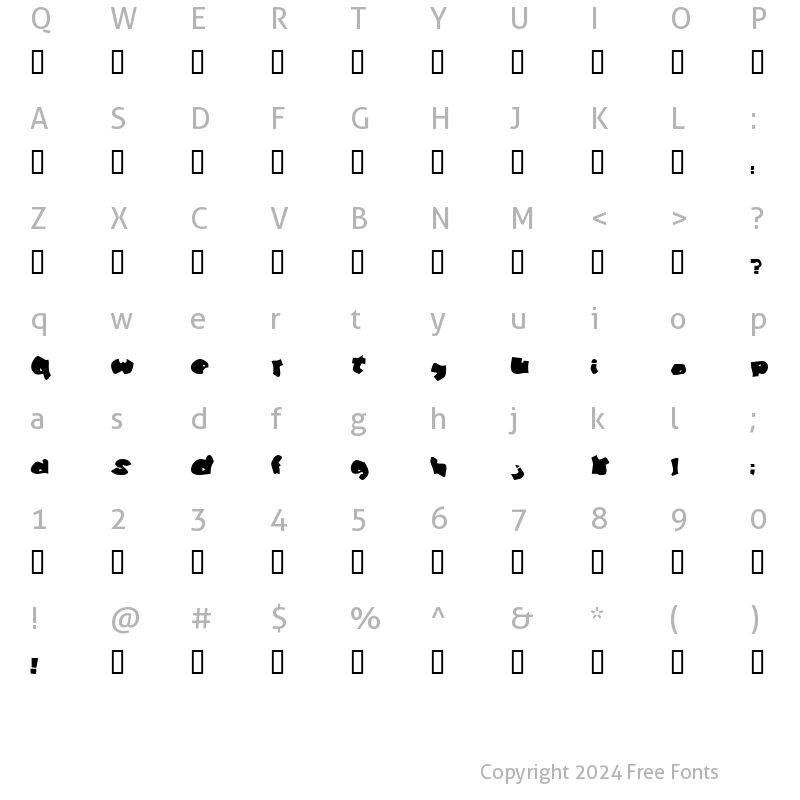 Character Map of Manilla Oddtype