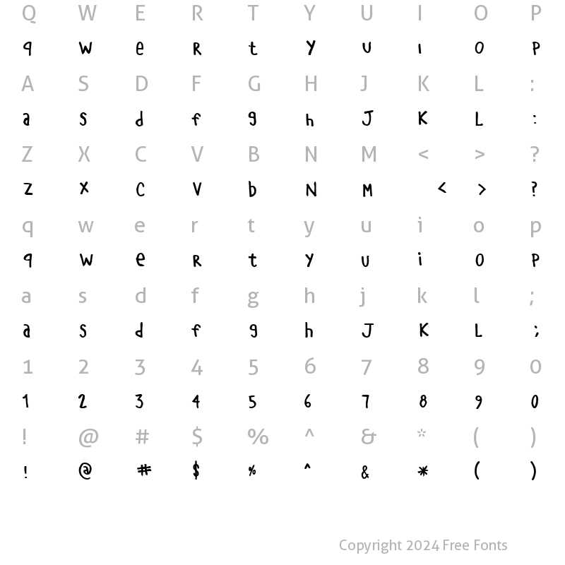 Character Map of Manita Bold