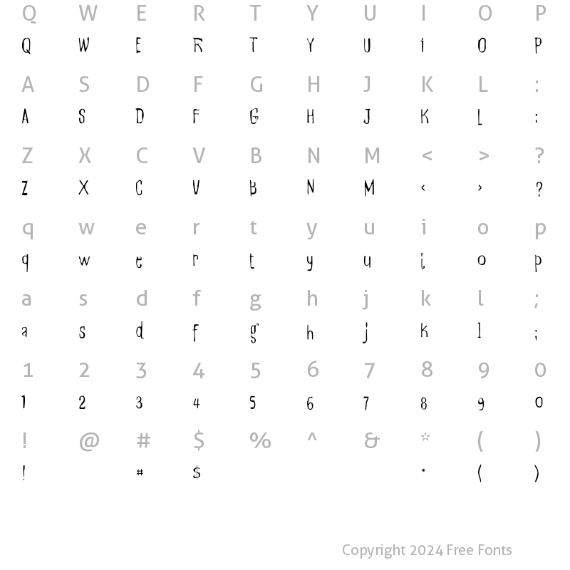 Character Map of Manosk Regular