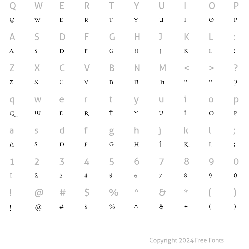 Character Map of MansonSuper Regular