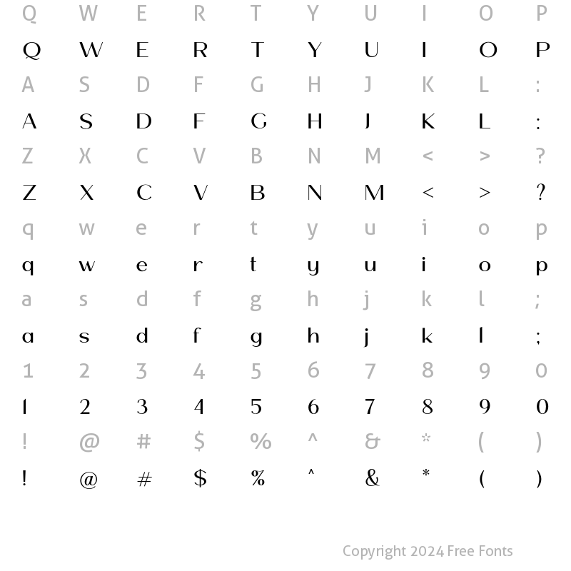 Character Map of Mansory Medium